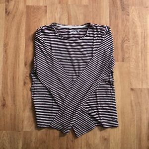 EVERLANE long sleeve striped cotton crew